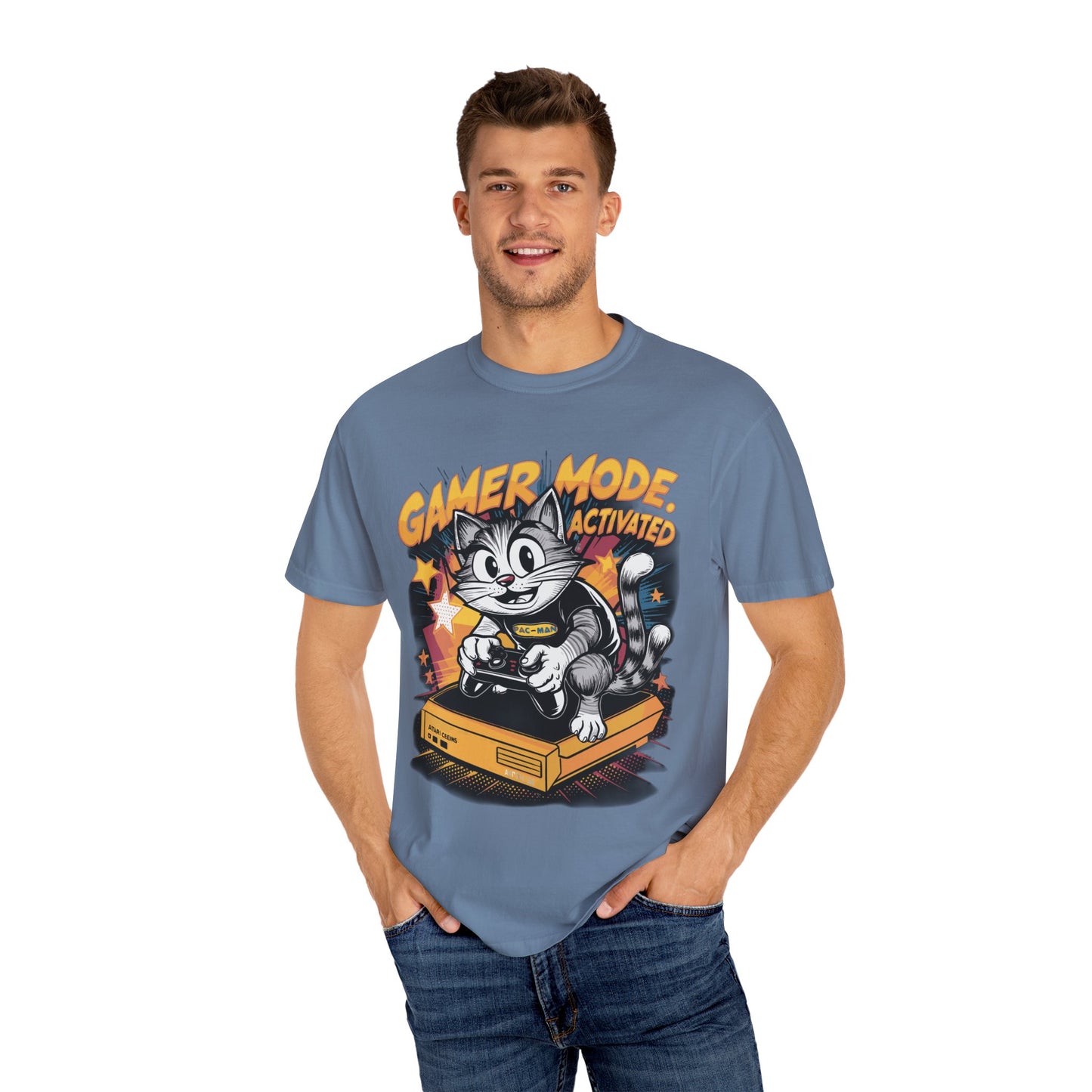 Gamer Mode Activated T-shirt - Funny Cat Gaming Unisex Tee