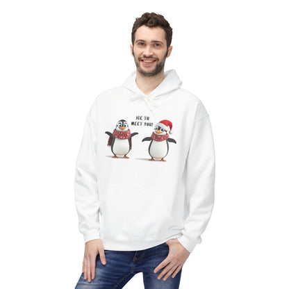 Ice to Meet You Hoodie – Cute Penguin Holiday Sweatshirt