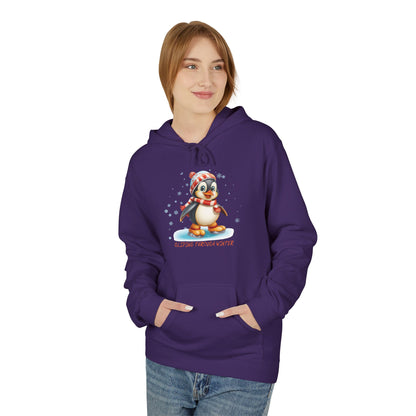 Gliding Through Winter Hoodie – Cute Penguin Ice Skating Streetwear