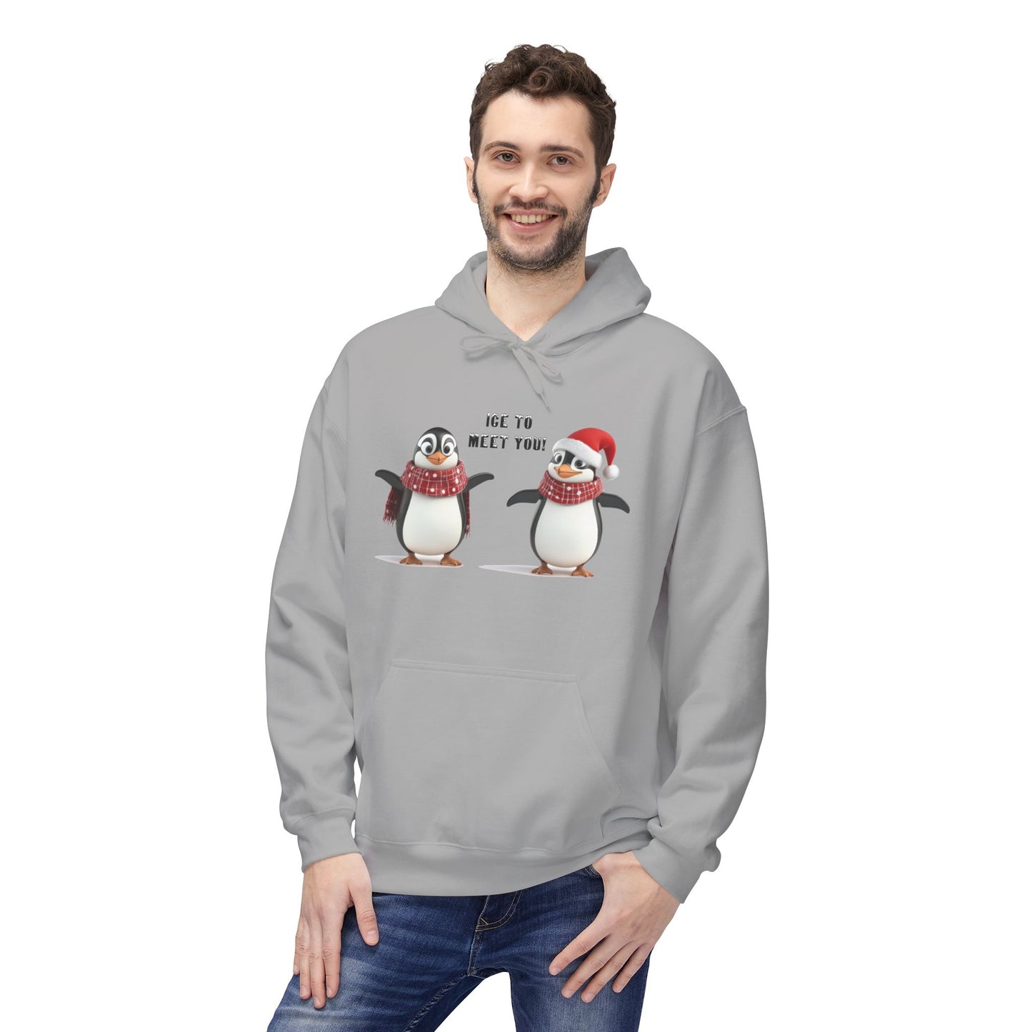 Ice to Meet You Hoodie – Cute Penguin Holiday Sweatshirt