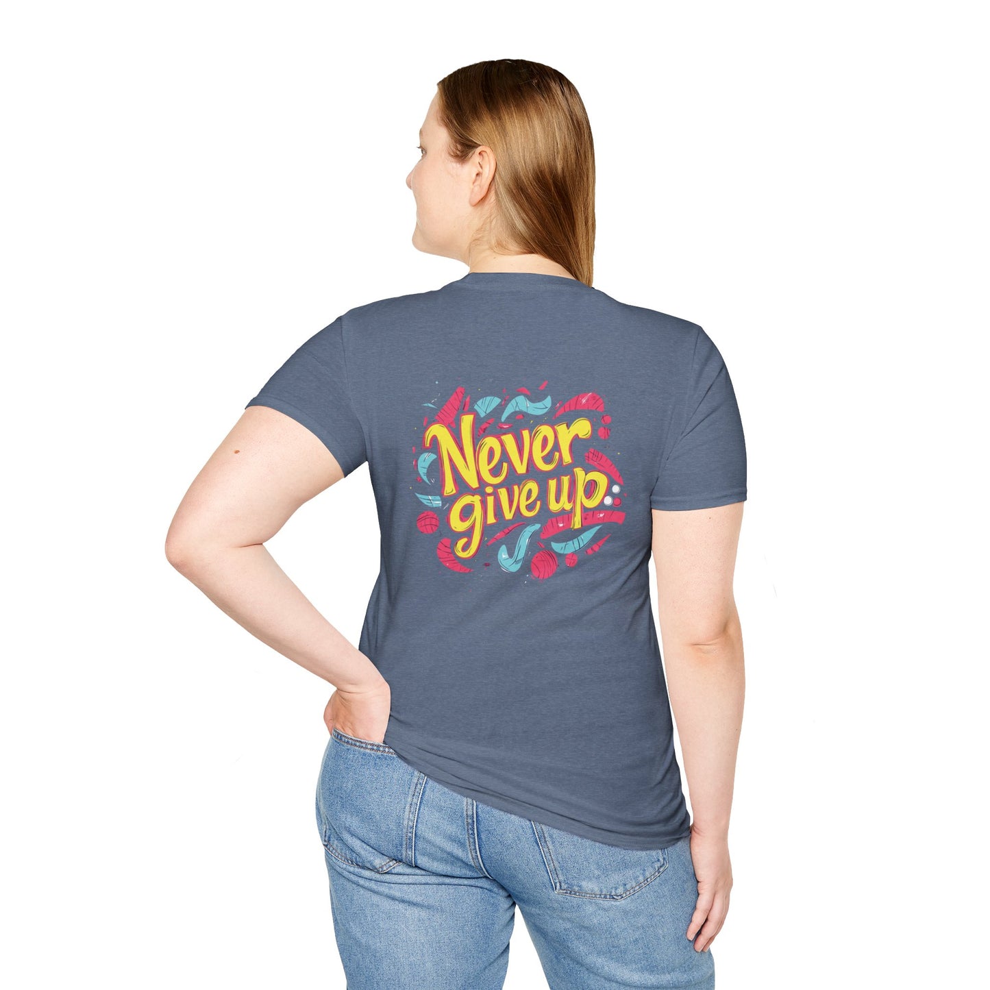 Never Give Up - Motivational Unisex Softstyle T-Shirt