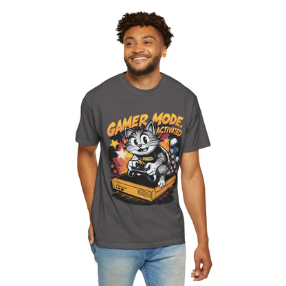 Gamer Mode Activated T-shirt - Funny Cat Gaming Unisex Tee