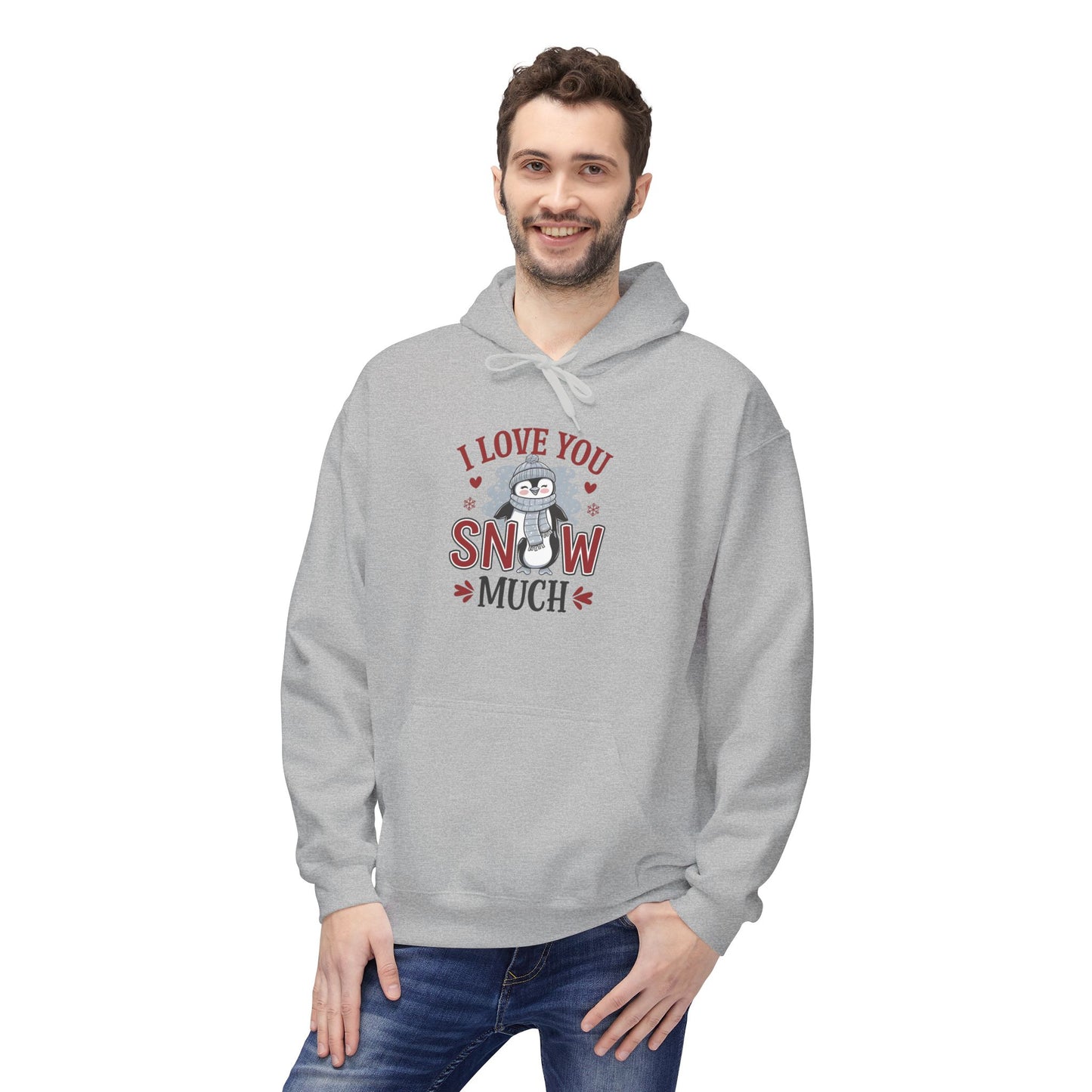 I Love You Snow Much Hoodie – Cute Penguin Winter Sweatshirt