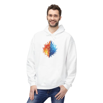 Fire and Ice Hoodie – Bold Elemental Balance Graphic Sweatshirt