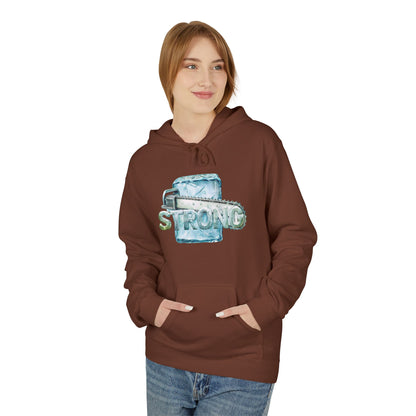 Strong Hoodie – Ice and Chainsaw Bold Graphic Design