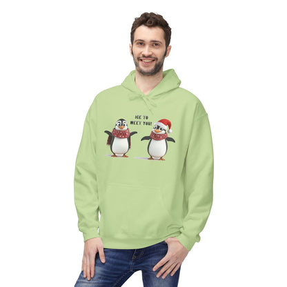 Ice to Meet You Hoodie – Cute Penguin Holiday Sweatshirt