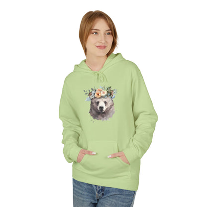 Floral Bear Hoodie – Unique Watercolor Animal Art Sweatshirt