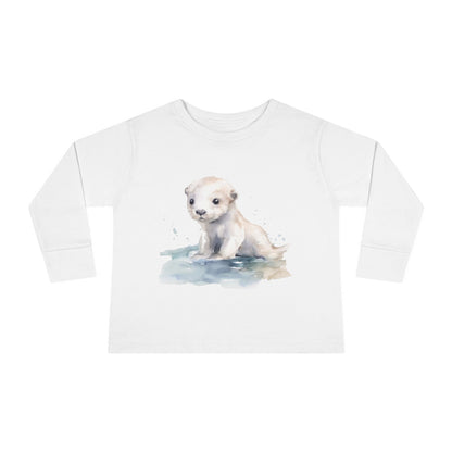 Baby Otter Toddler Unisex Long Sleeve Shirt - Soft Cotton Toddler Tee