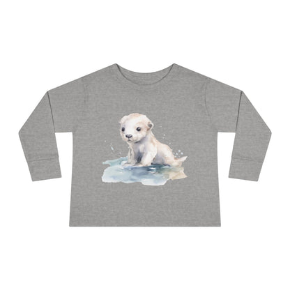 Baby Otter Toddler Unisex Long Sleeve Shirt - Soft Cotton Toddler Tee