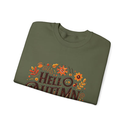 Hello Autumn - Cozy Unisex Crewneck Sweatshirt