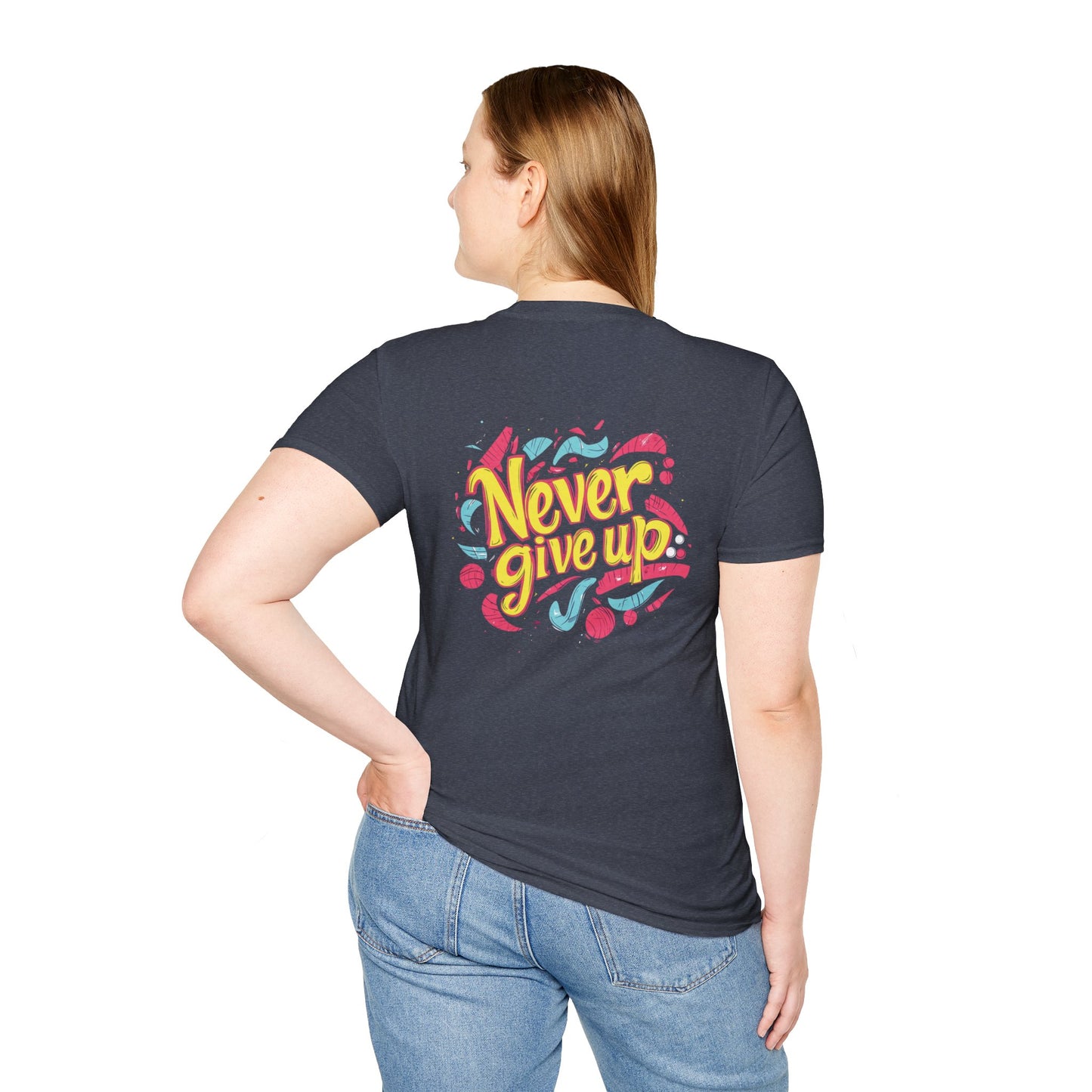 Never Give Up - Motivational Unisex Softstyle T-Shirt