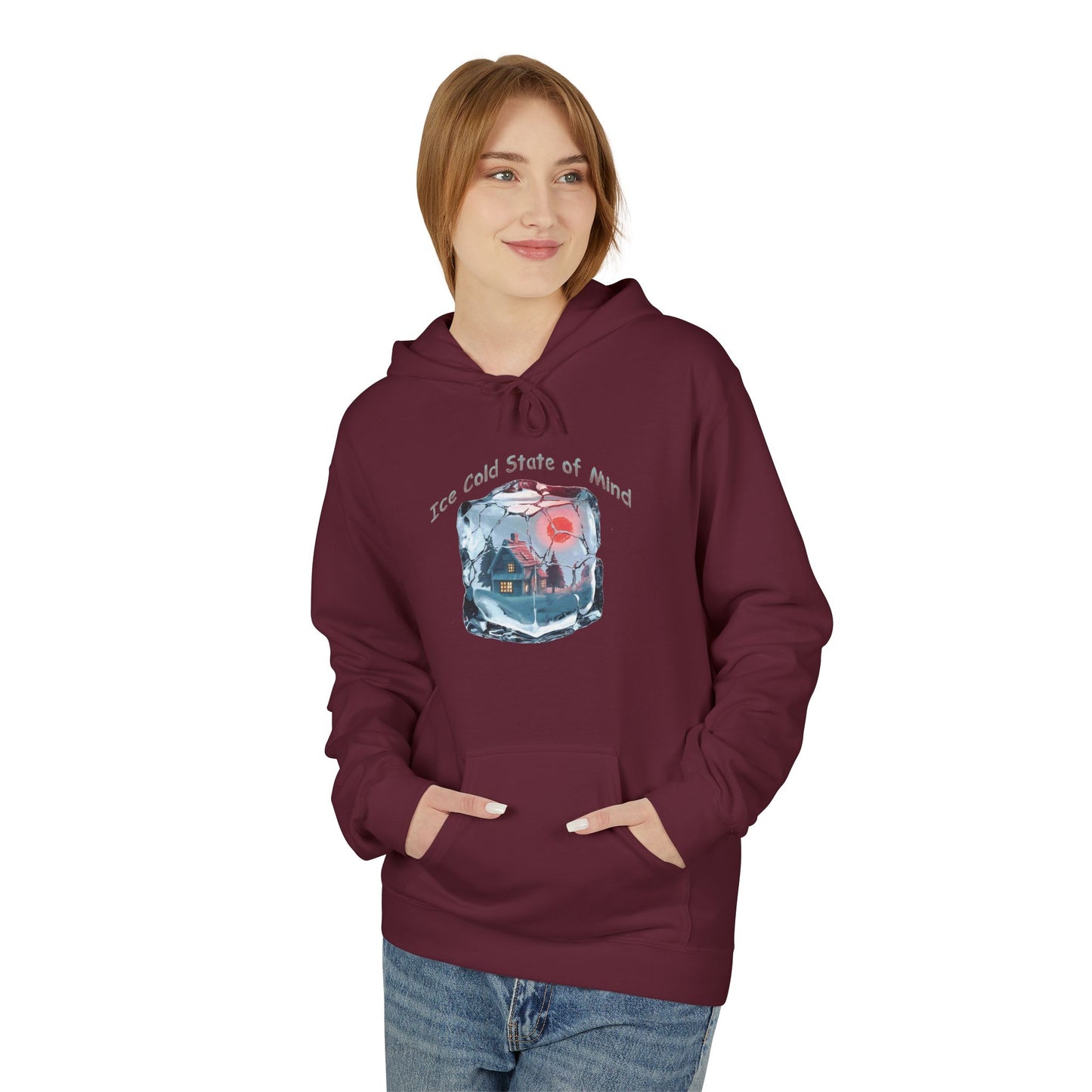 Ice Cold State of Mind Hoodie – Bold Winter Resilience Graphic