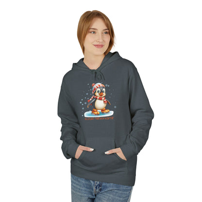 Gliding Through Winter Hoodie – Cute Penguin Ice Skating Streetwear