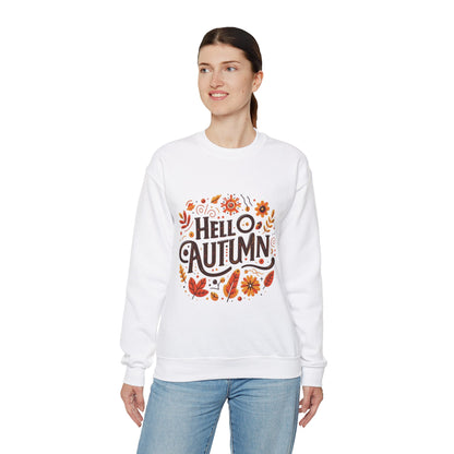 Hello Autumn - Cozy Unisex Crewneck Sweatshirt