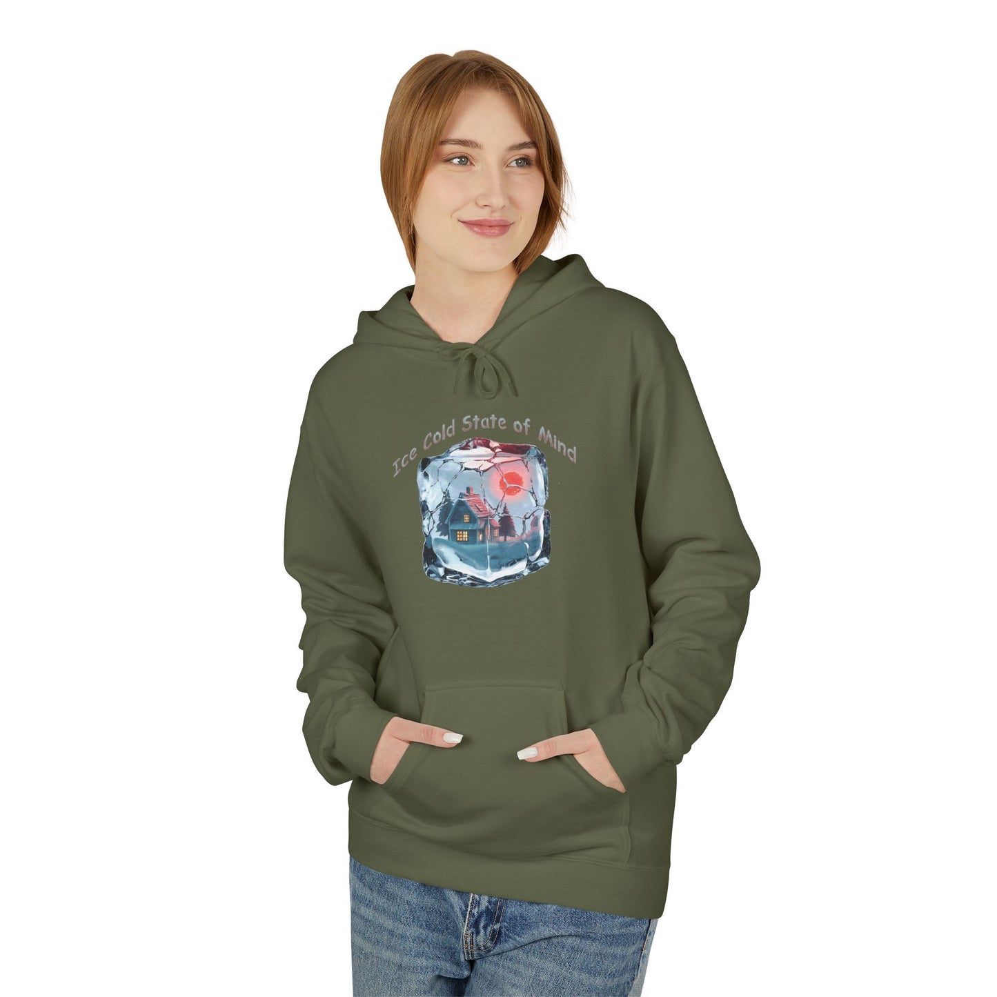 Ice Cold State of Mind Hoodie – Bold Winter Resilience Graphic