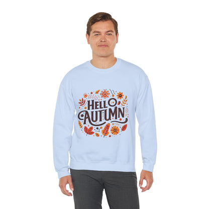 Hello Autumn - Cozy Unisex Crewneck Sweatshirt