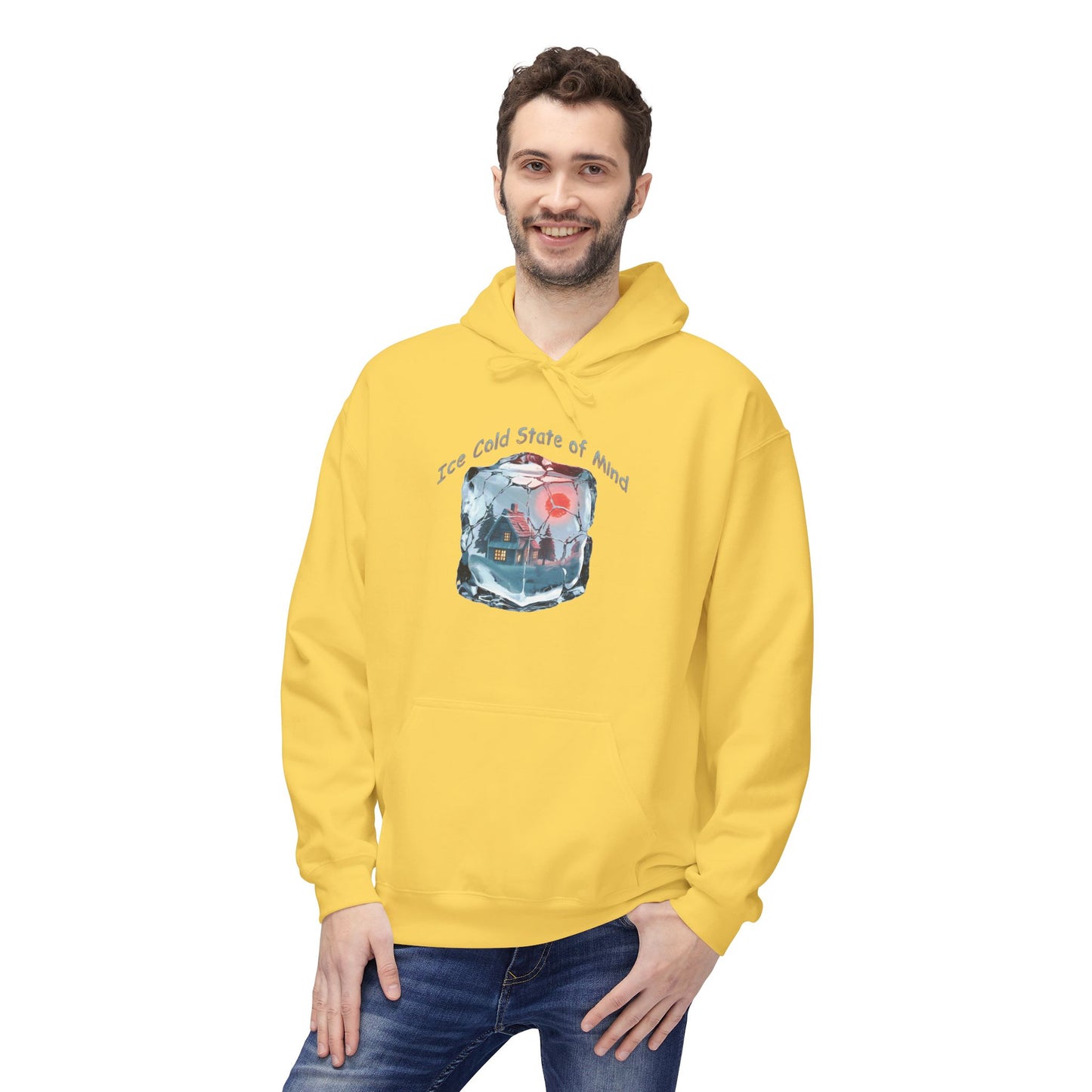 Ice Cold State of Mind Hoodie – Bold Winter Resilience Graphic