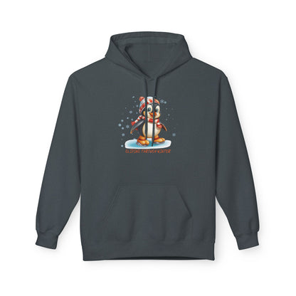 Gliding Through Winter Hoodie – Cute Penguin Ice Skating Streetwear