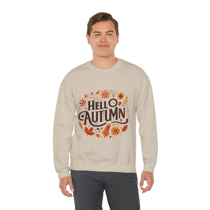 Hello Autumn - Cozy Unisex Crewneck Sweatshirt