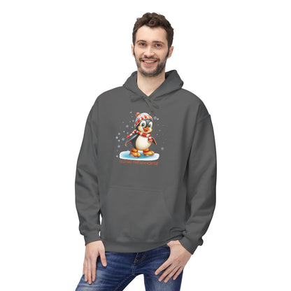 Gliding Through Winter Hoodie – Cute Penguin Ice Skating Streetwear