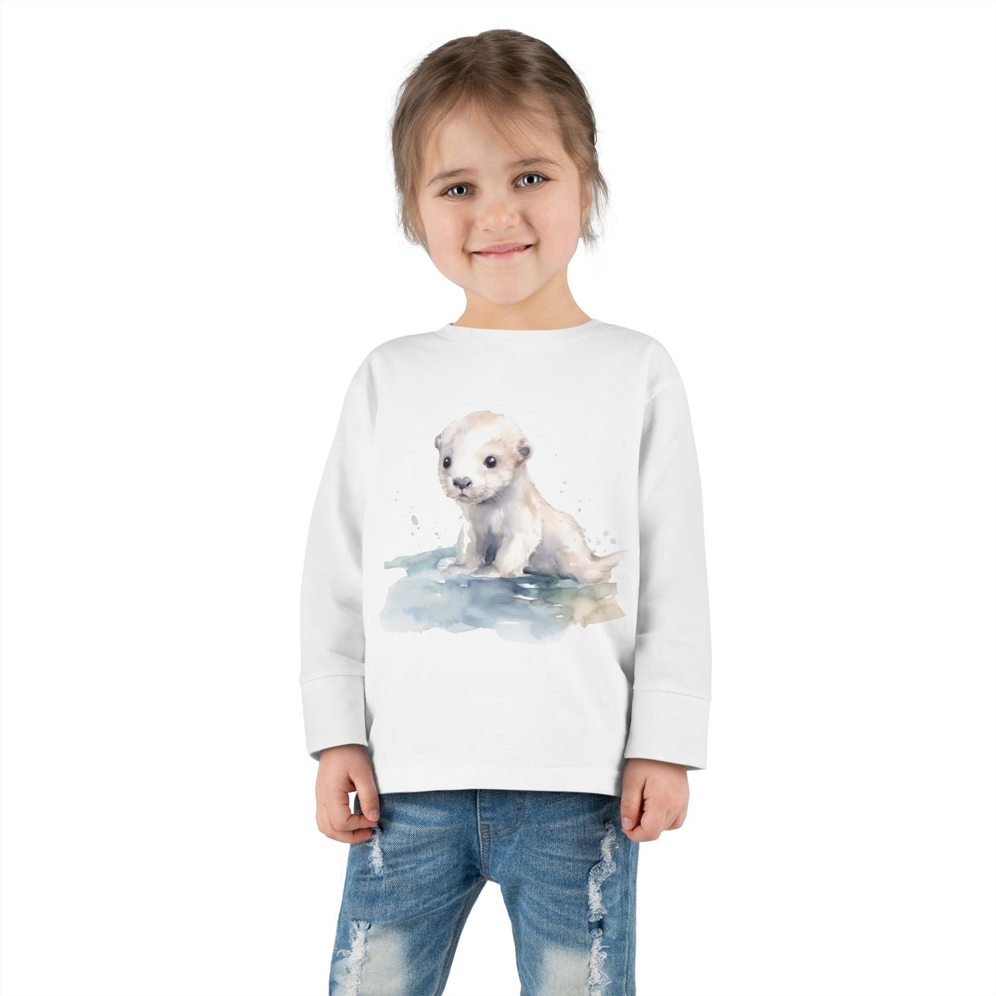 Baby Otter Toddler Unisex Long Sleeve Shirt - Soft Cotton Toddler Tee