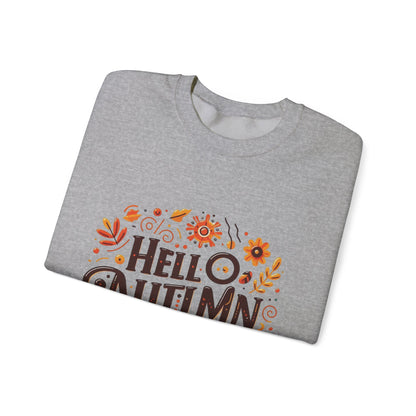 Hello Autumn - Cozy Unisex Crewneck Sweatshirt