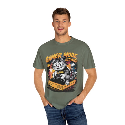 Gamer Mode Activated T-shirt - Funny Cat Gaming Unisex Tee