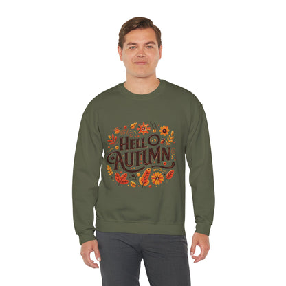 Hello Autumn - Cozy Unisex Crewneck Sweatshirt