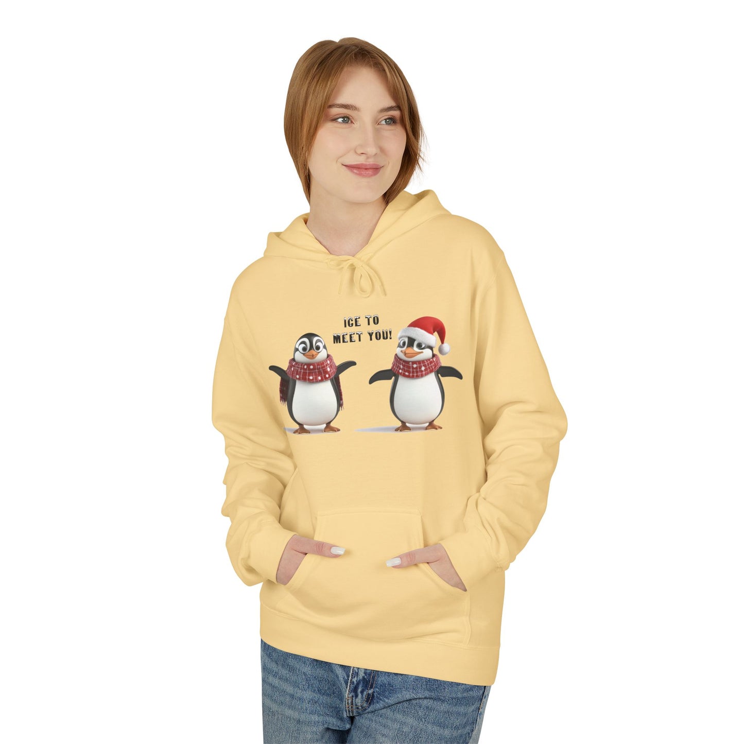 Ice to Meet You Hoodie – Cute Penguin Holiday Sweatshirt