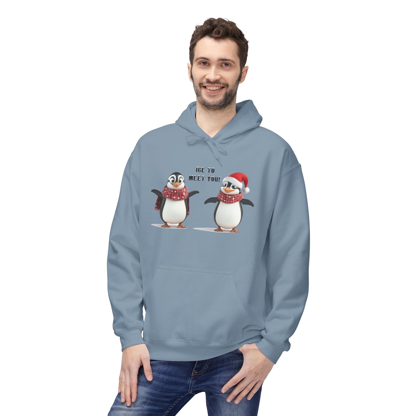 Ice to Meet You Hoodie – Cute Penguin Holiday Sweatshirt