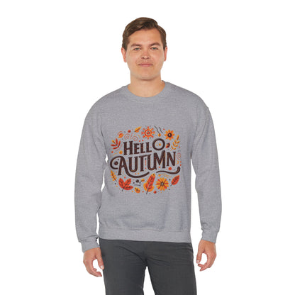 Hello Autumn - Cozy Unisex Crewneck Sweatshirt