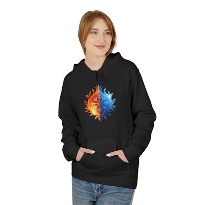 Fire and Ice Hoodie – Bold Elemental Balance Graphic Sweatshirt