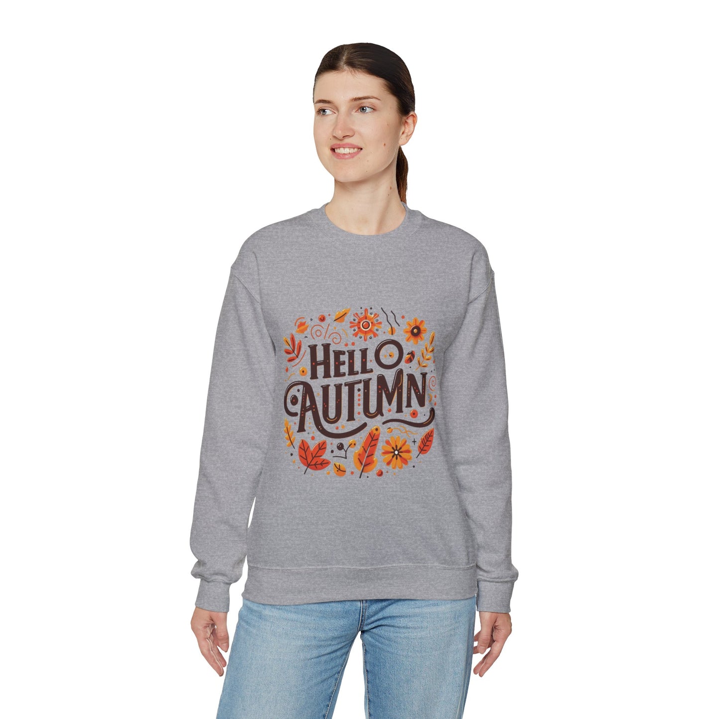 Hello Autumn - Cozy Unisex Crewneck Sweatshirt