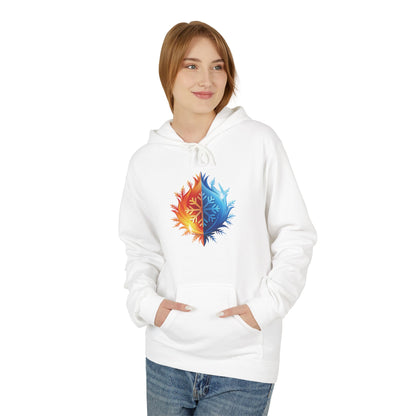 Fire and Ice Hoodie – Bold Elemental Balance Graphic Sweatshirt