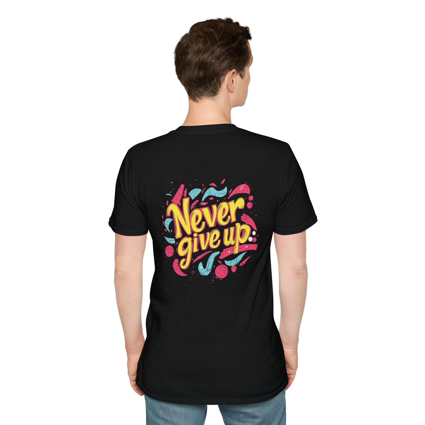 Never Give Up - Motivational Unisex Softstyle T-Shirt