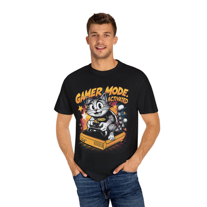 Gamer Mode Activated T-shirt - Funny Cat Gaming Unisex Tee