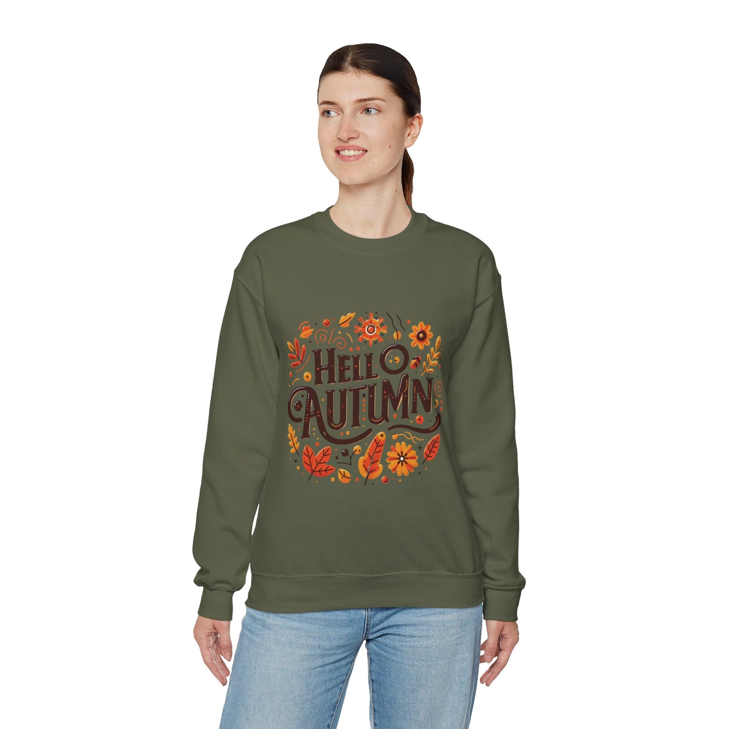 Hello Autumn - Cozy Unisex Crewneck Sweatshirt