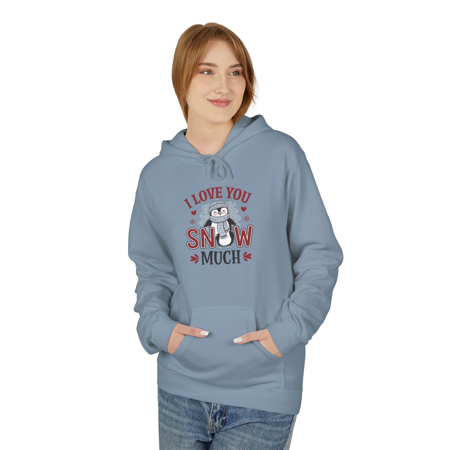 I Love You Snow Much Hoodie – Cute Penguin Winter Sweatshirt