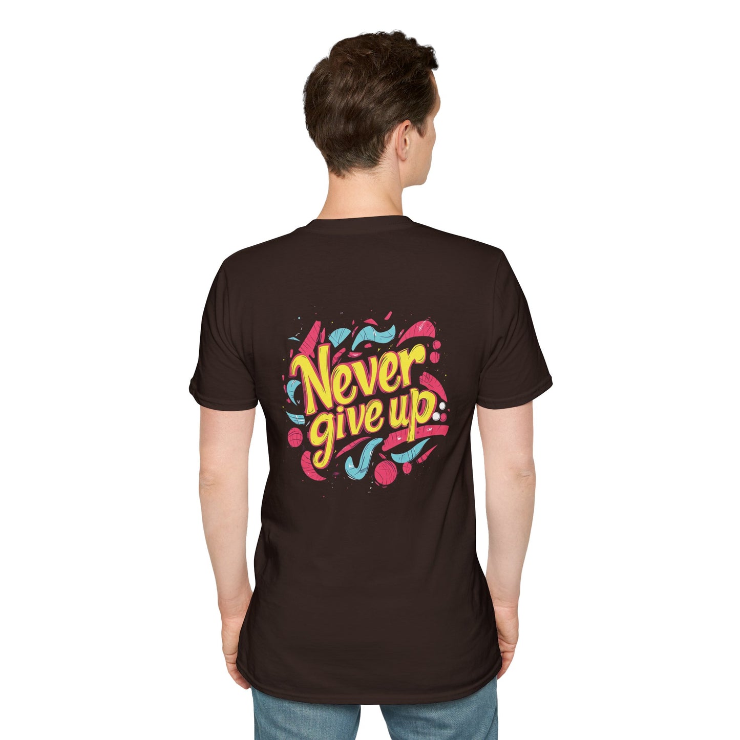 Never Give Up - Motivational Unisex Softstyle T-Shirt